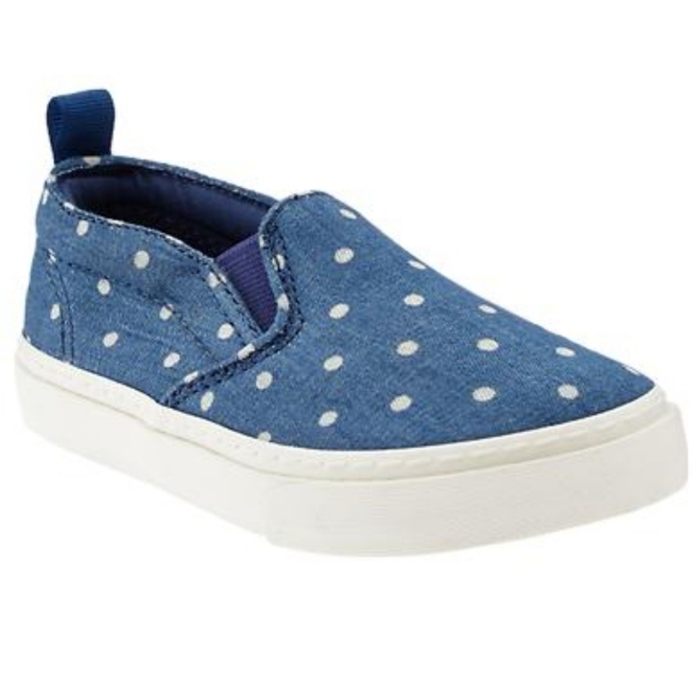 NWT GAP Size 1 Polkadot Printed Slip on Sneakers Shoes Girls Brand New